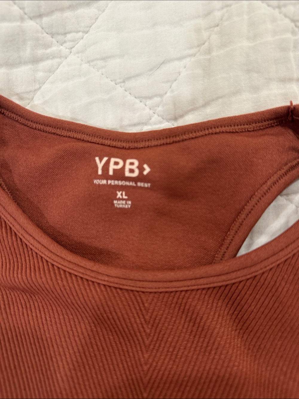 YPB Rust Ribbed Tank Top - Picture 2 of 3